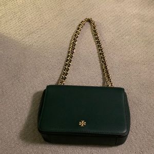 Tory Burch- forest green shoulder bag